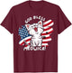 Funny Cat Lovers God Bless Meowica Patriotic 4th of July T-Shirt - T-Shirt | Maroon