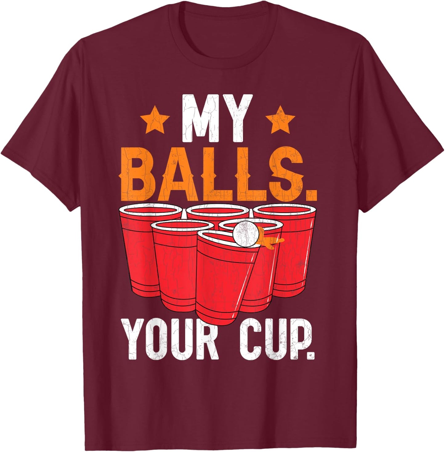 Adorable Beer Pong Funny Sports Lover Player Coach Graphic T-Shirt - T-Shirt | Maroon