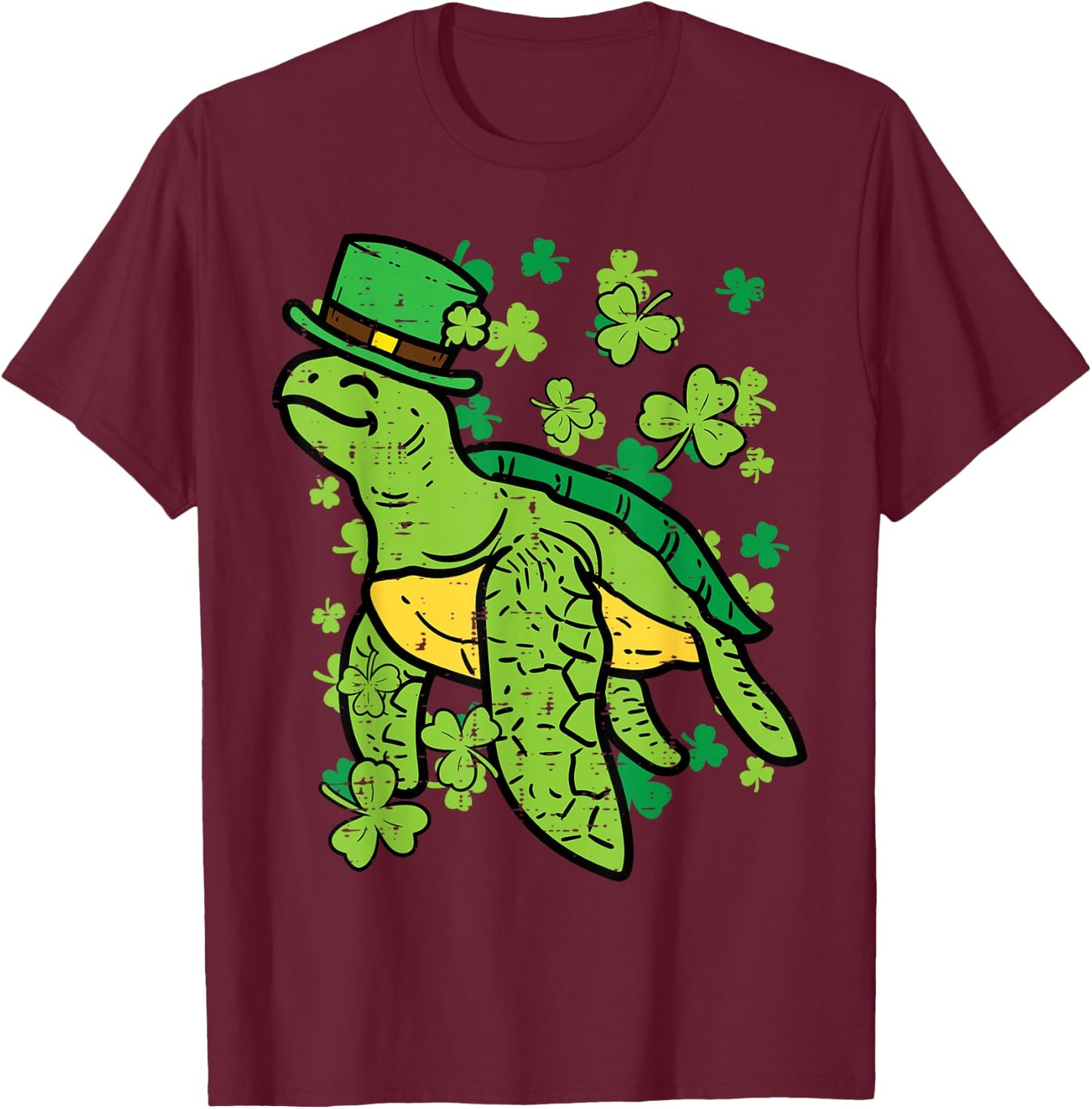 St Patricks Day Irish Turtle Saint Paddys Men Women Kids T-Shirt - T-Shirt | Maroon