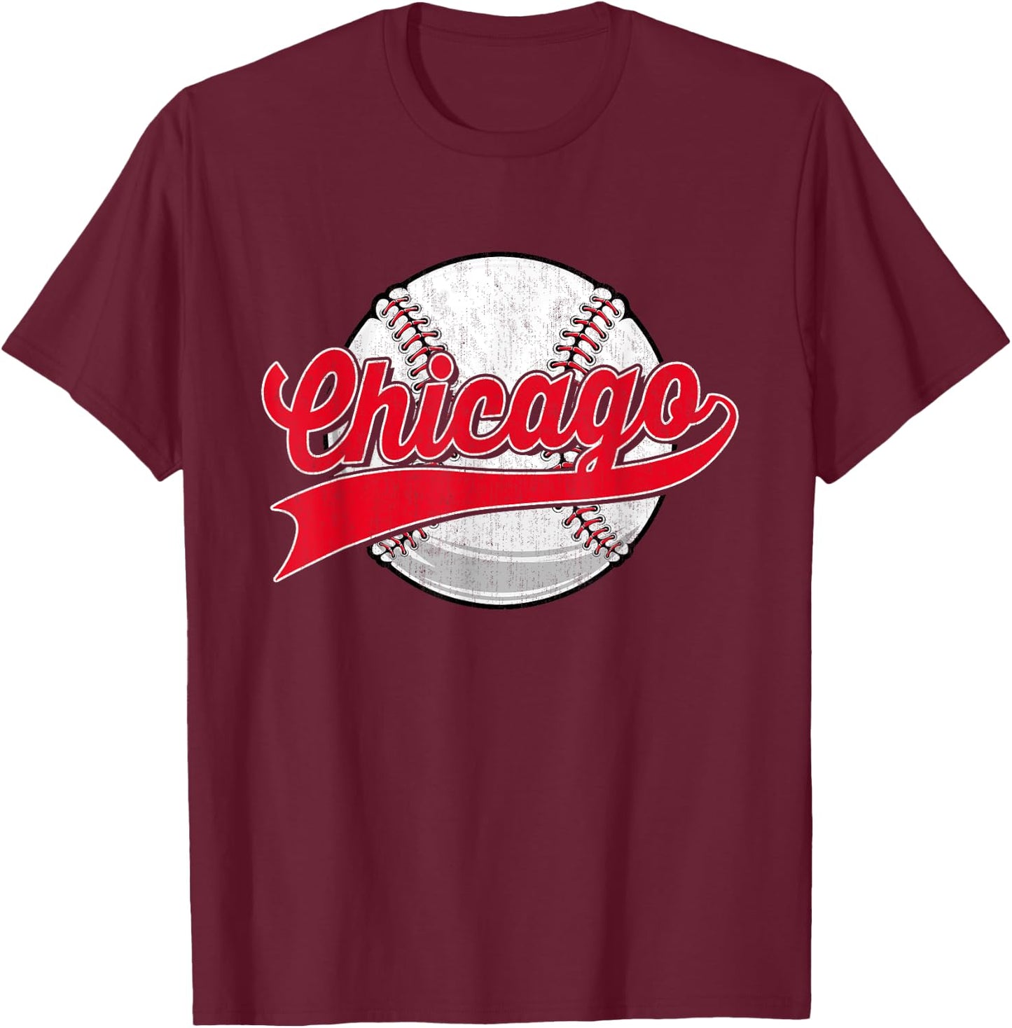 Vintage Chicago Baseball Lover Players Women T-Shirt - T-Shirt | Maroon