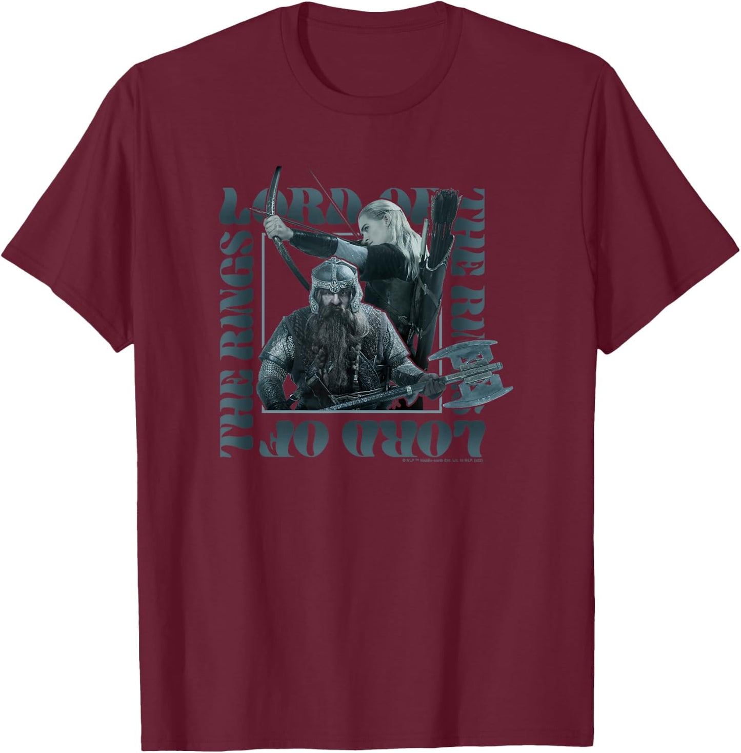 The Lord of The Rings The Return of The King Legolas & Gimli T-Shirt - T-Shirt | Maroon