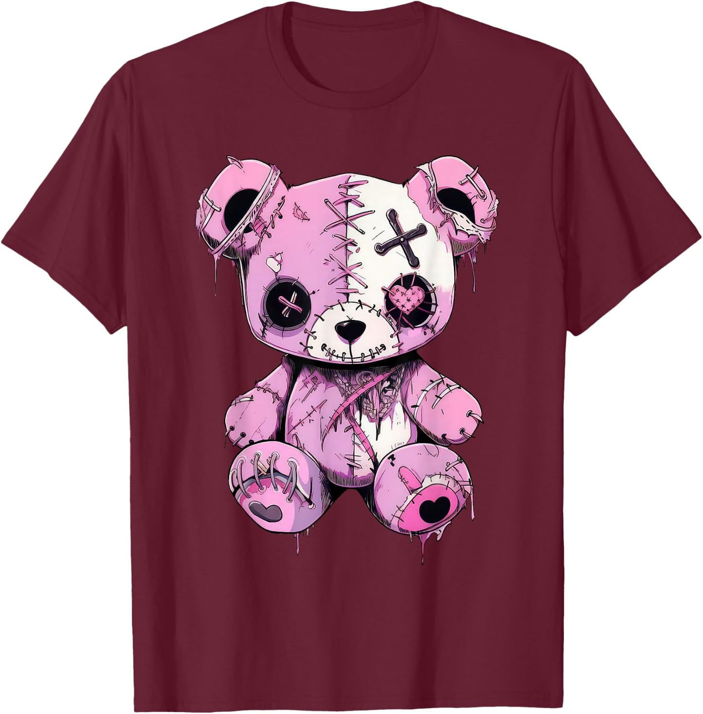Pastel Goth Design Graphic Women Men Anime Kawaii T-Shirt - T-Shirt | Maroon