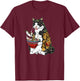 Cat eating noodle 90s retro T-Shirt - T-Shirt | Maroon