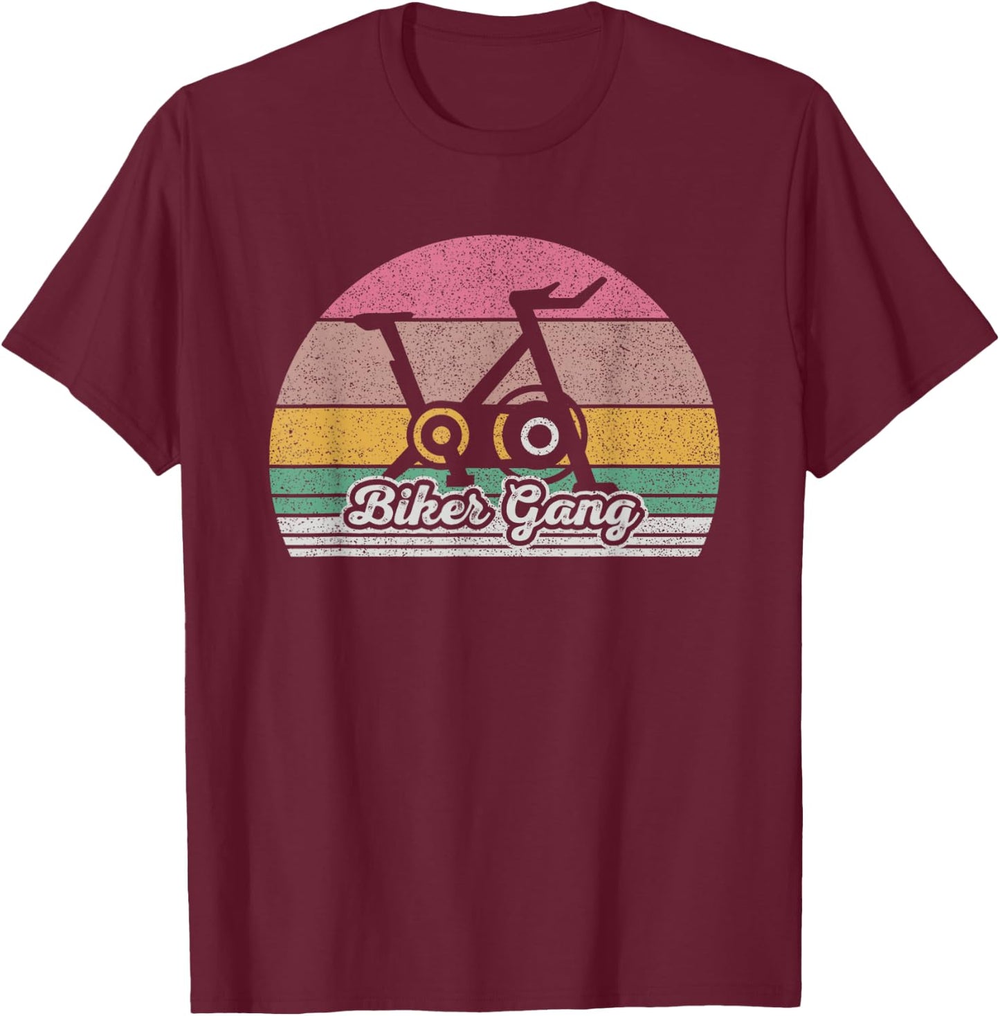 Retro Biker Gang Funny Spin Saying Gym Workout Spinning Gift T-Shirt - T-Shirt | Maroon