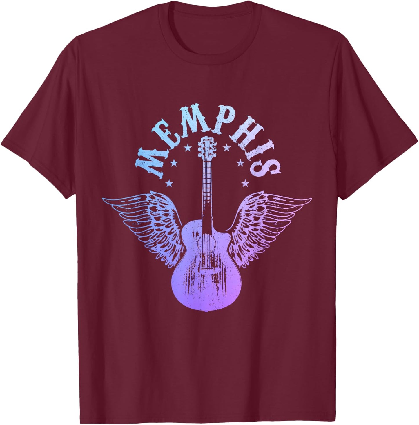 Memphis Tennessee Blues Country Music Guitar Vintage T-Shirt - T-Shirt | Maroon