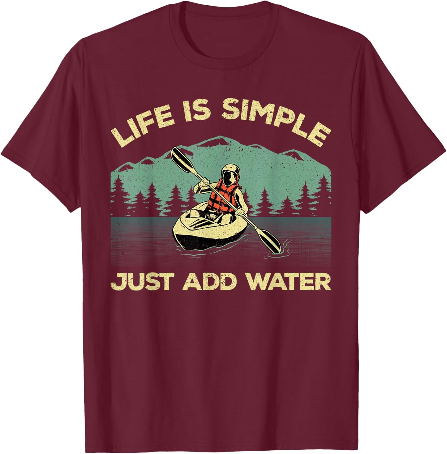 Unique Kayak Gift Oar Kayaking Accessories & Stuff Funny Kayaking Design Women Paddling Canoeing Lover T-Shirt - T-Shirt | Maroon