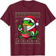 Christmas Frog Eating Ramen Ugly Christmas Sweater T-Shirt - T-Shirt | Maroon