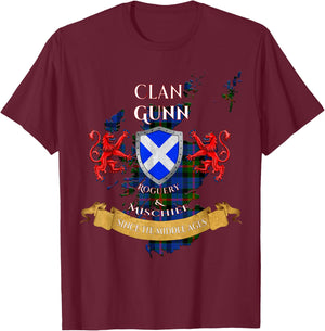 Gunn Scottish Family Clan Middle Ages Mischief T-Shirt - T-Shirt | Maroon