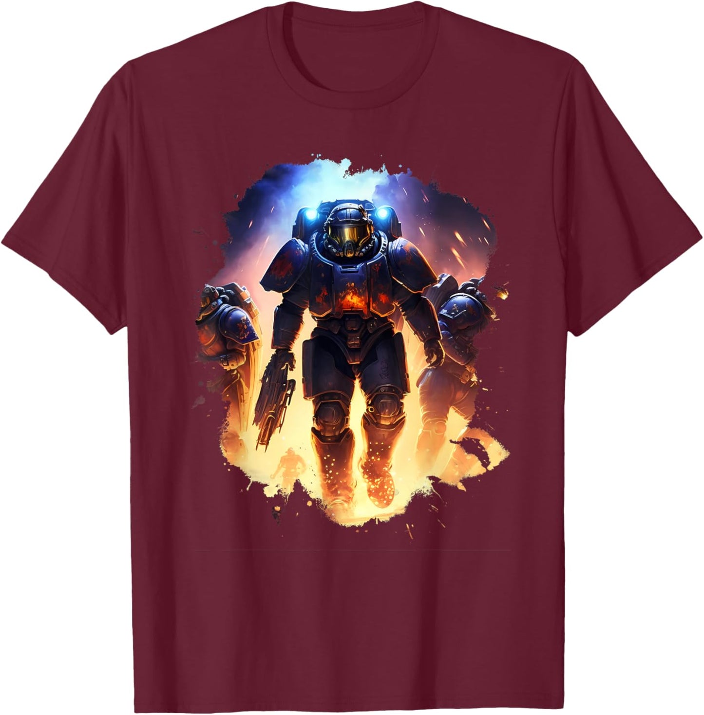 Heroes in Space The Epic Space Marines T-Shirt - T-Shirt | Maroon