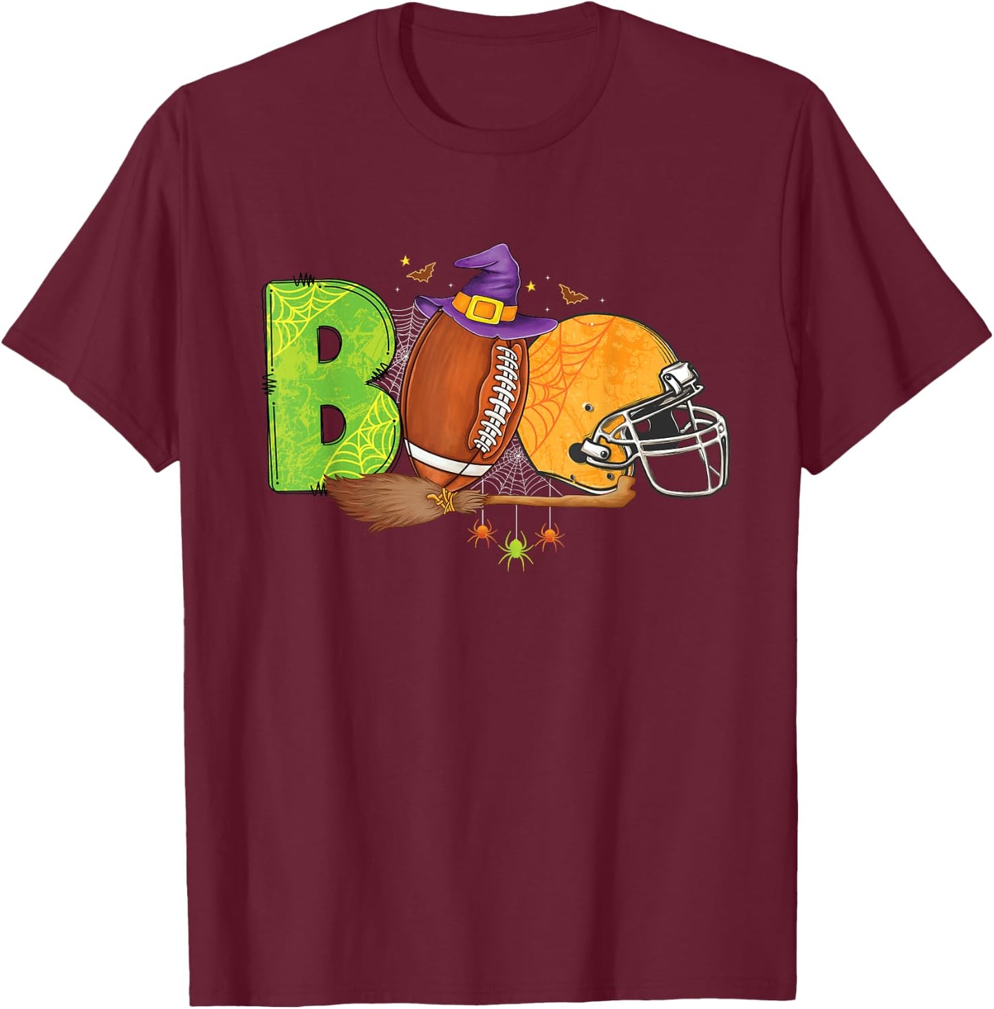 Boo Funny football Halloween costume men women girls boys T-Shirt - T-Shirt | Maroon