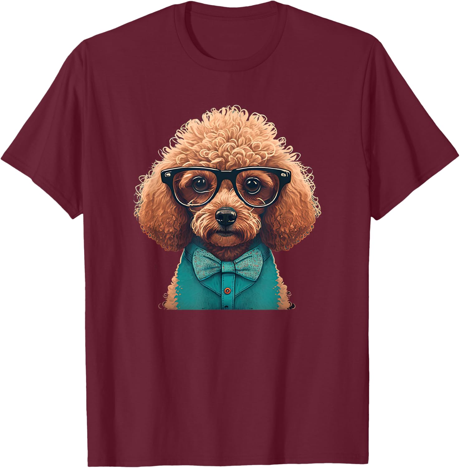Funny Poodle Dog Miniature Poodle Toy Poodle Hipster T-Shirt - T-Shirt | Maroon