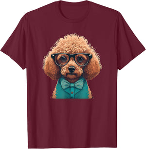 Funny Poodle Dog Miniature Poodle Toy Poodle Hipster T-Shirt - T-Shirt | Maroon
