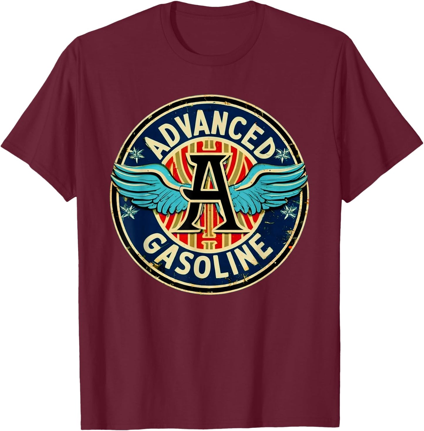 Retro Vintage Gas Station Advanced Gasoline Motor Oil Car T-Shirt - T-Shirt | Maroon