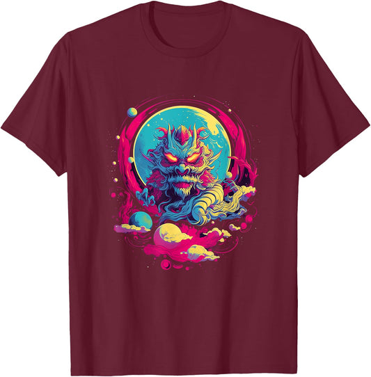 Chinese Japanese Dragon Asian Japan T-Shirt - T-Shirt | Maroon