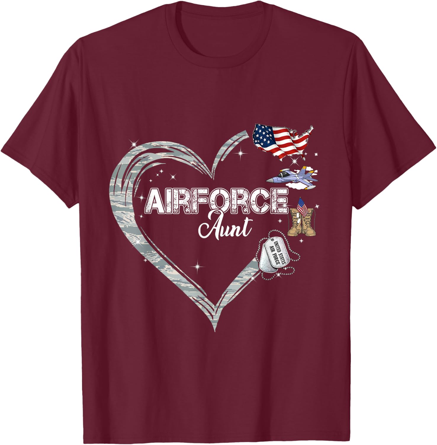 Military Family T-Shirt - T-Shirt | Maroon