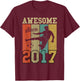 6th Birthday Shirts For Boys Soccer Awesome Since 2017 T-Shirt - T-Shirt | Maroon