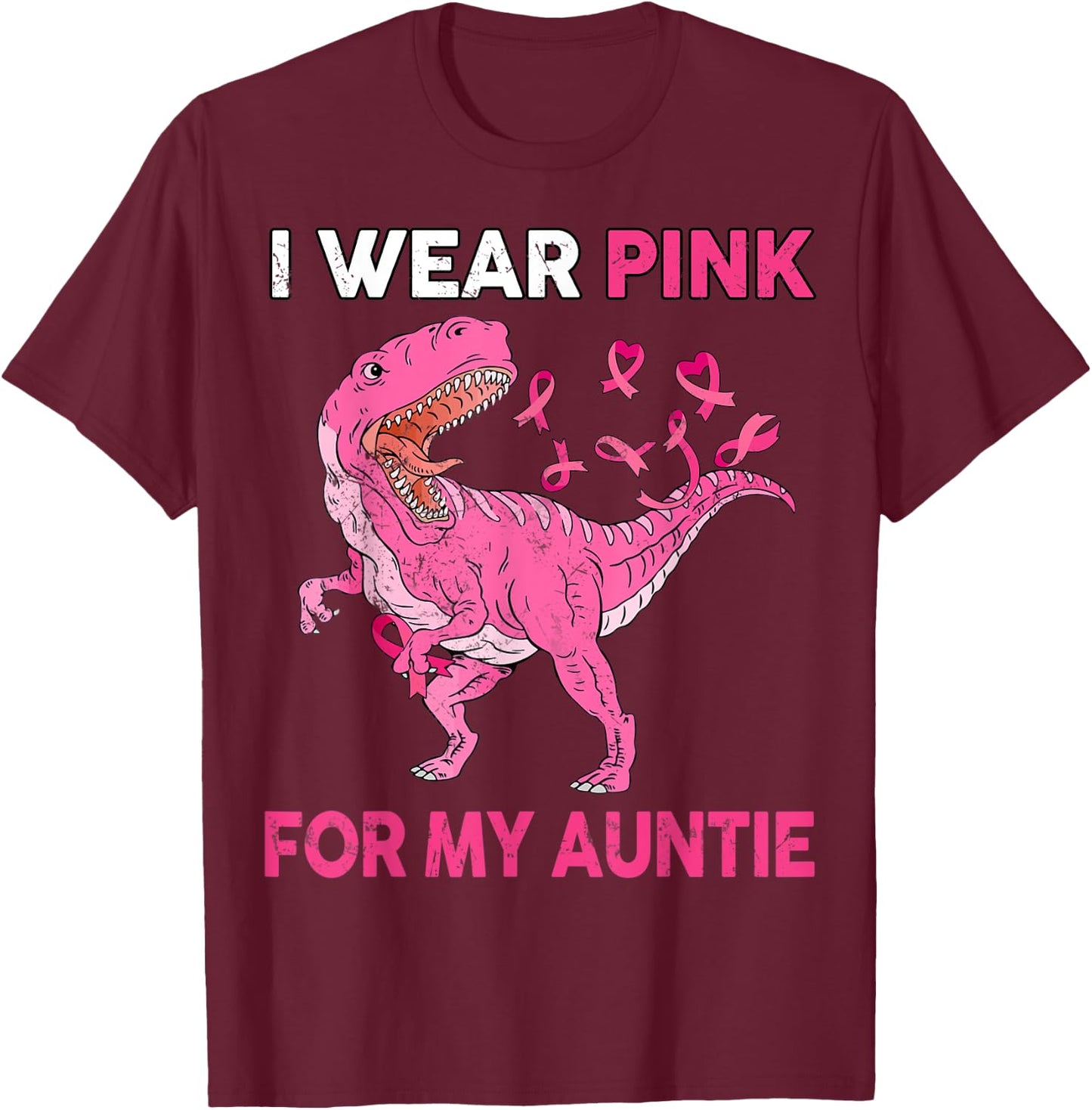 Breast Cancer Awareness Wear Pink for Auntie Kid Boy Toddler T-Shirt - T-Shirt | Maroon