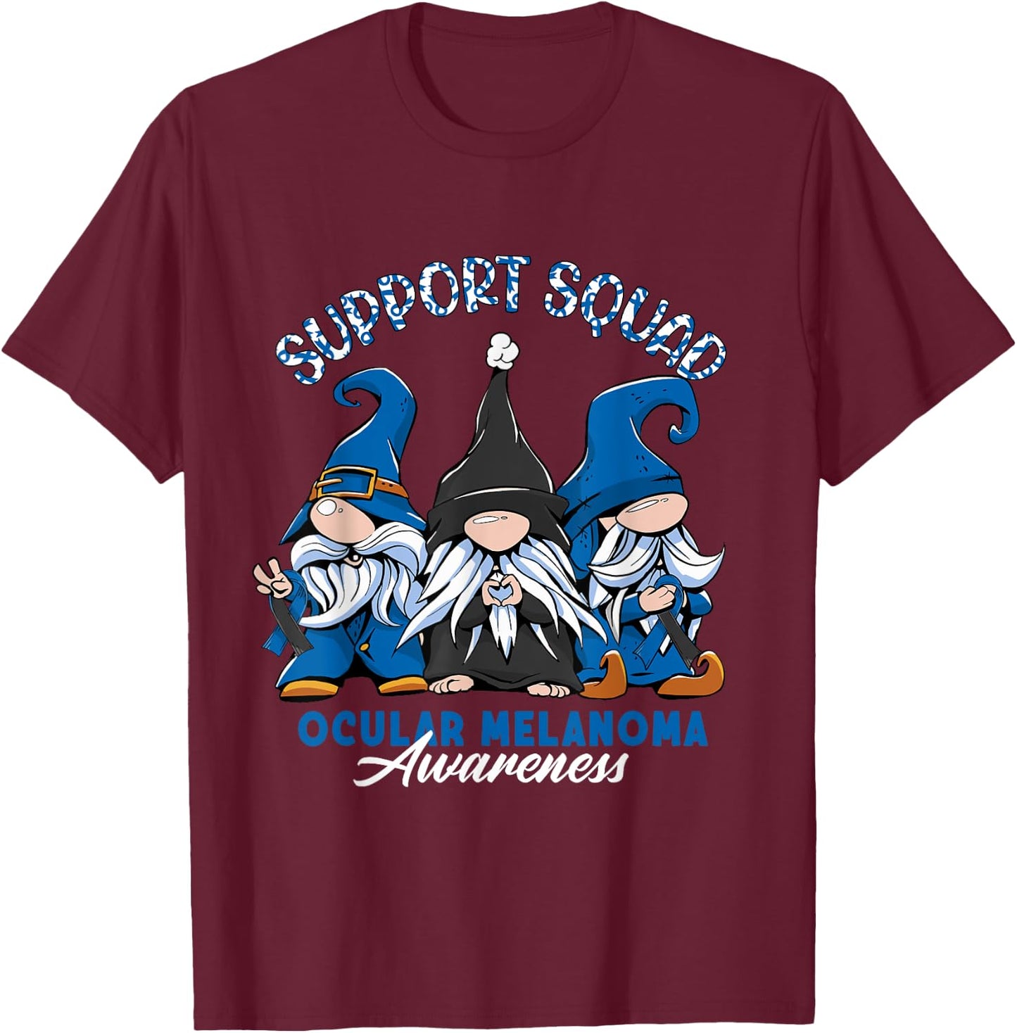 Support Awareness Squad I Eye Cancer & Ocular Melanoma T-Shirt - T-Shirt | Maroon