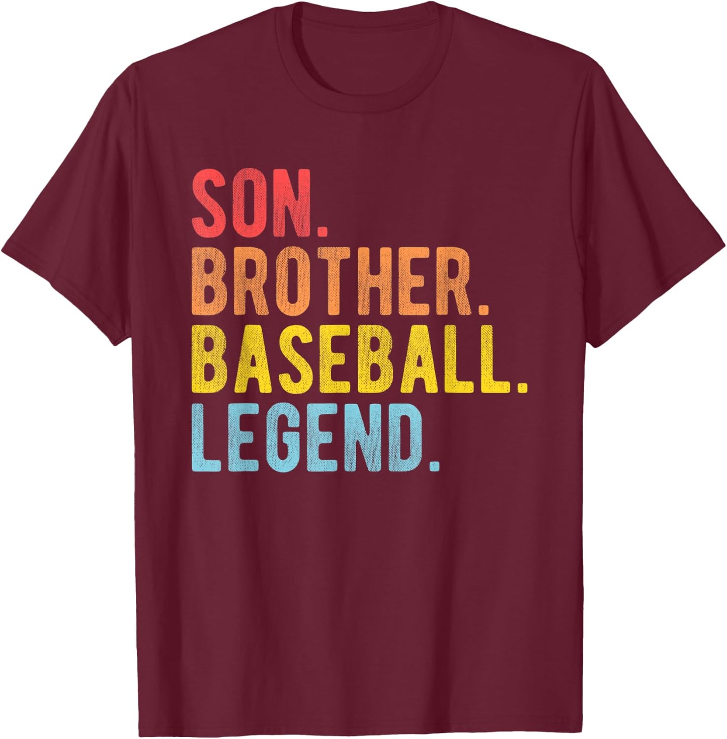 Son Brother Basebal Legend Retro Baseball Boy Kids T-Shirt - T-Shirt | Maroon