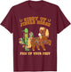 Western Cowboy Christmas Giddy Up Jingle Horse Merry Xmas T-Shirt - T-Shirt | Maroon