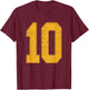 Number 10 Numbered Uniform Sports Team Jersey 10th Birthday T-Shirt - T-Shirt | Maroon