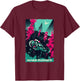 WB100 Blade Runner Red & Blue Vintage Comic Movie Poster T-Shirt - T-Shirt | Maroon