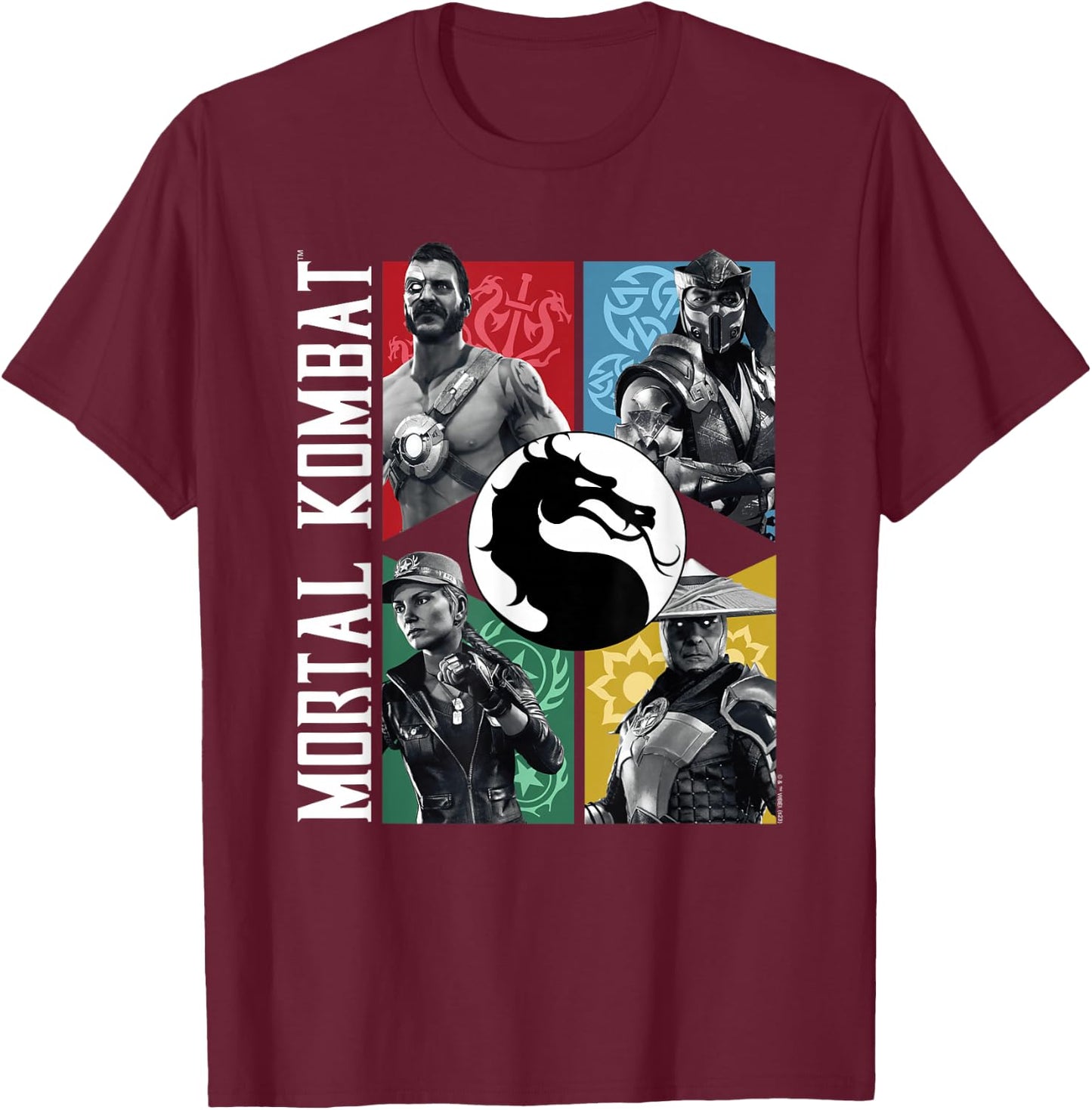 Mortal Kombat - Character Grid T-Shirt - T-Shirt | Maroon
