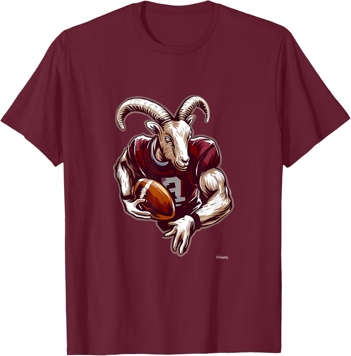 American Football Quarterback Receiver Running Back Goat T-Shirt - T-Shirt | Maroon