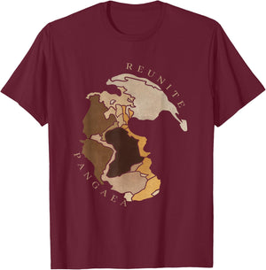 Reunite Pangaea : Human Skin Version T-Shirt - T-Shirt | Maroon