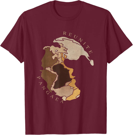 Reunite Pangaea : Human Skin Version T-Shirt - T-Shirt | Maroon