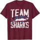 Team Sharks Teeth Animal Lover Shark T-Shirt - T-Shirt | Maroon