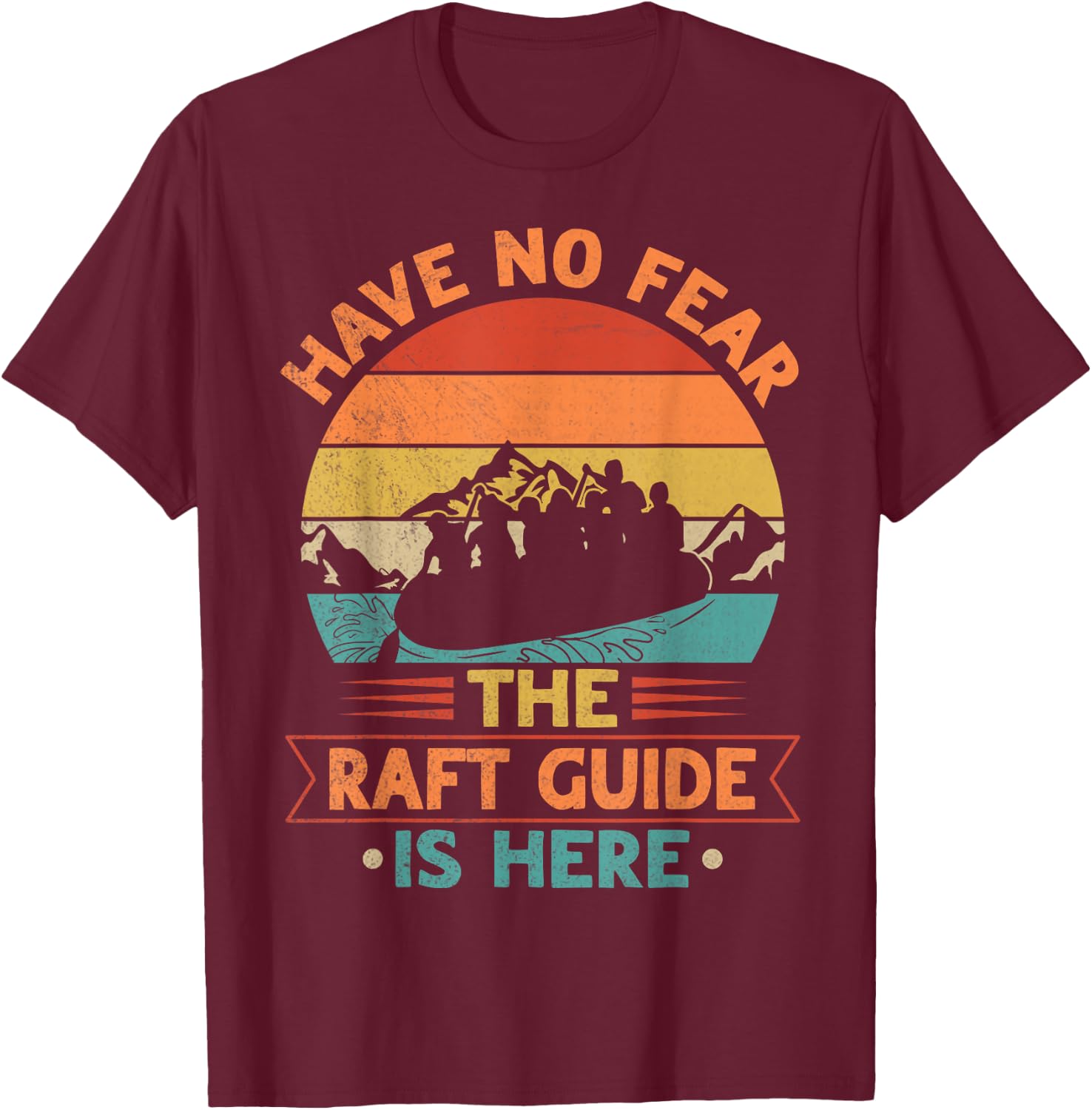 Whitewater Rafting Design for a Whitewater Raft Guide T-Shirt - T-Shirt | Maroon