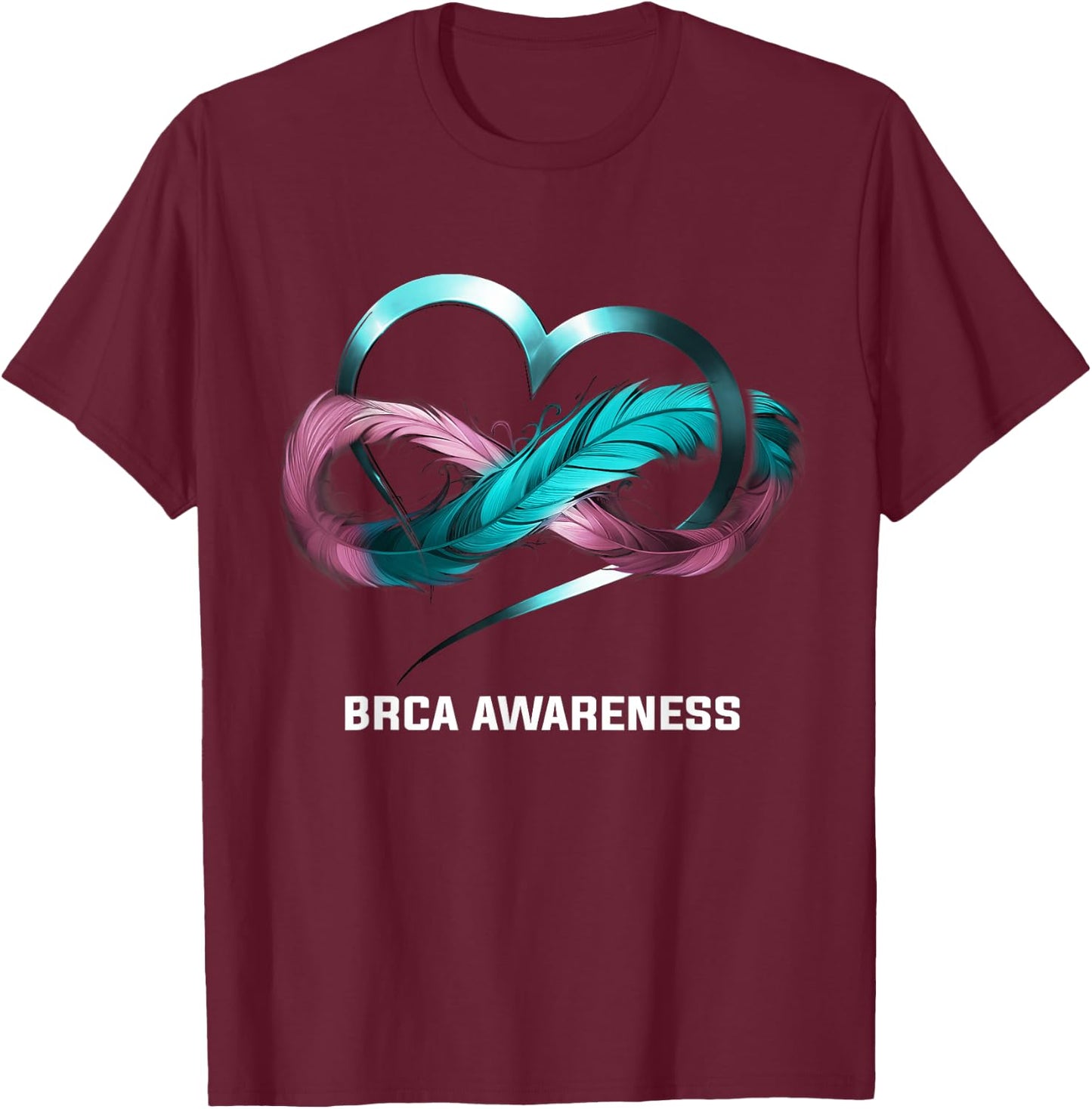 Infinity Heart BRCA Awareness T-Shirt - T-Shirt | Maroon