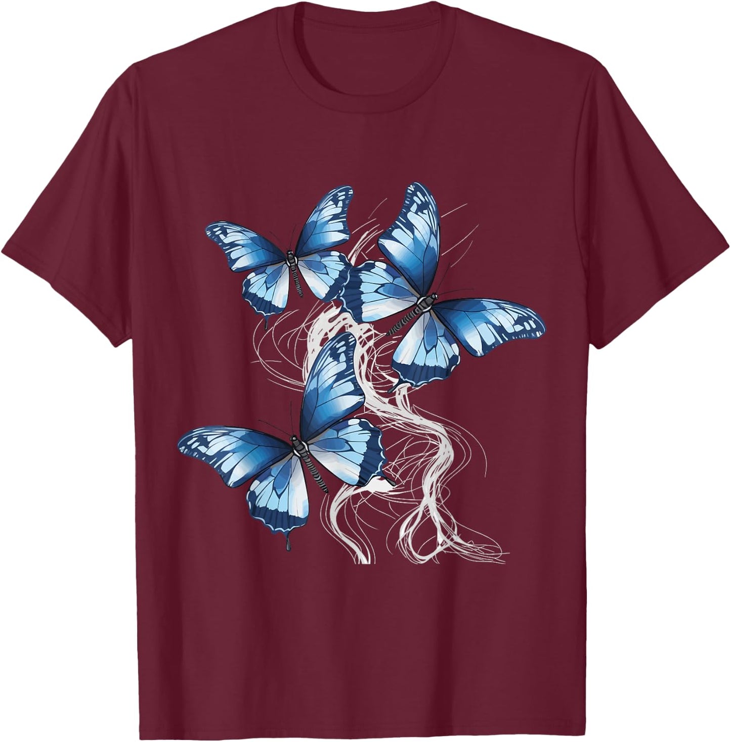 Cute blue Butterflies design butterflies and butterfly T-Shirt - T-Shirt | Maroon
