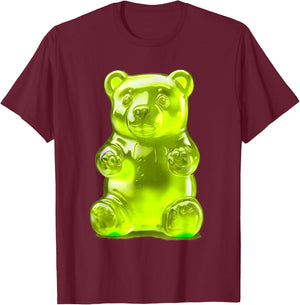 Lemon Green Gummy Bear T-Shirt - T-Shirt | Maroon