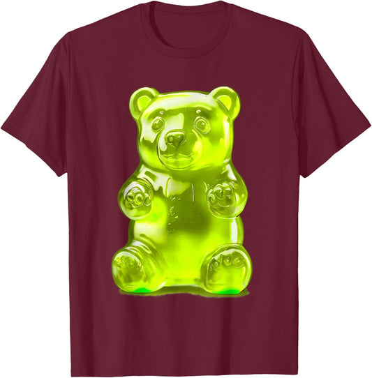 Lemon Green Gummy Bear T-Shirt - T-Shirt | Maroon