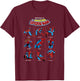 Marvel Spider-Man Classic Expressions of Spider-Man Grid T-Shirt - T-Shirt | Maroon