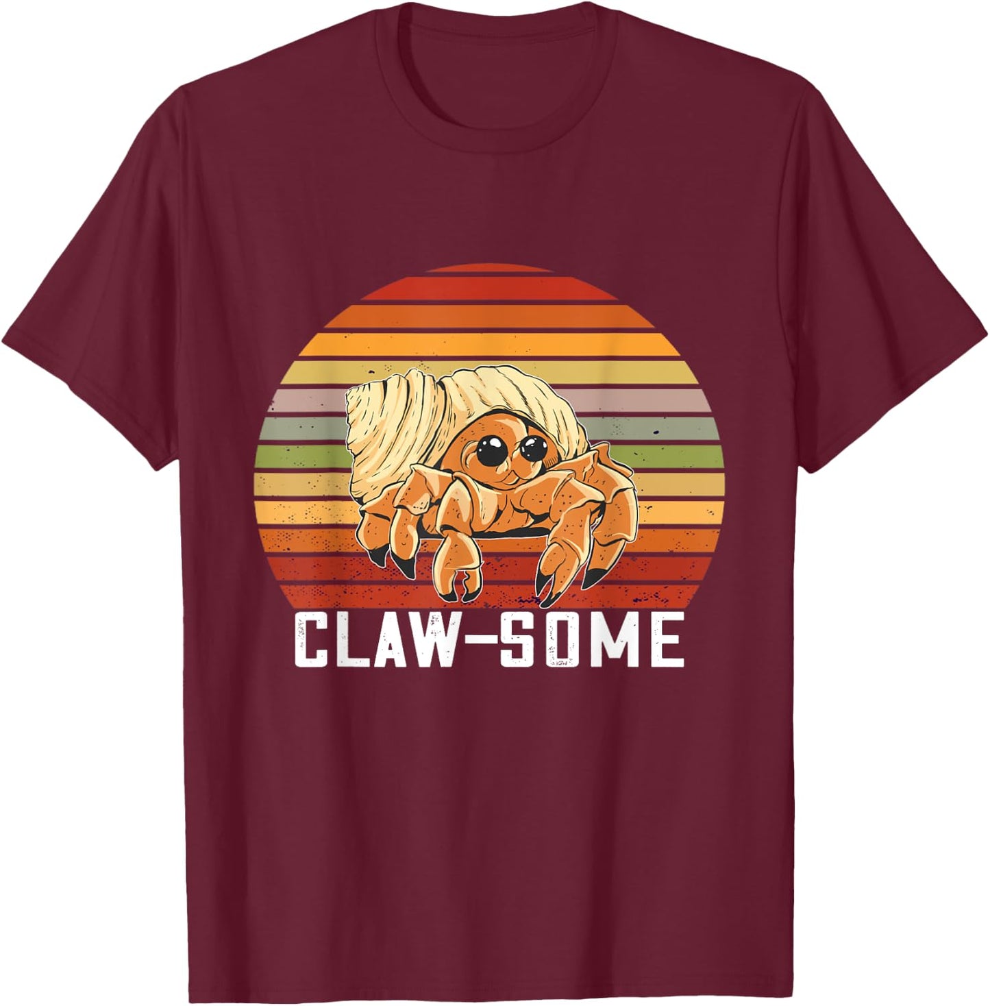 Hermit Crab Retro Awesome Claw Sea Animals Hermit Crab Lover T-Shirt - T-Shirt | Maroon