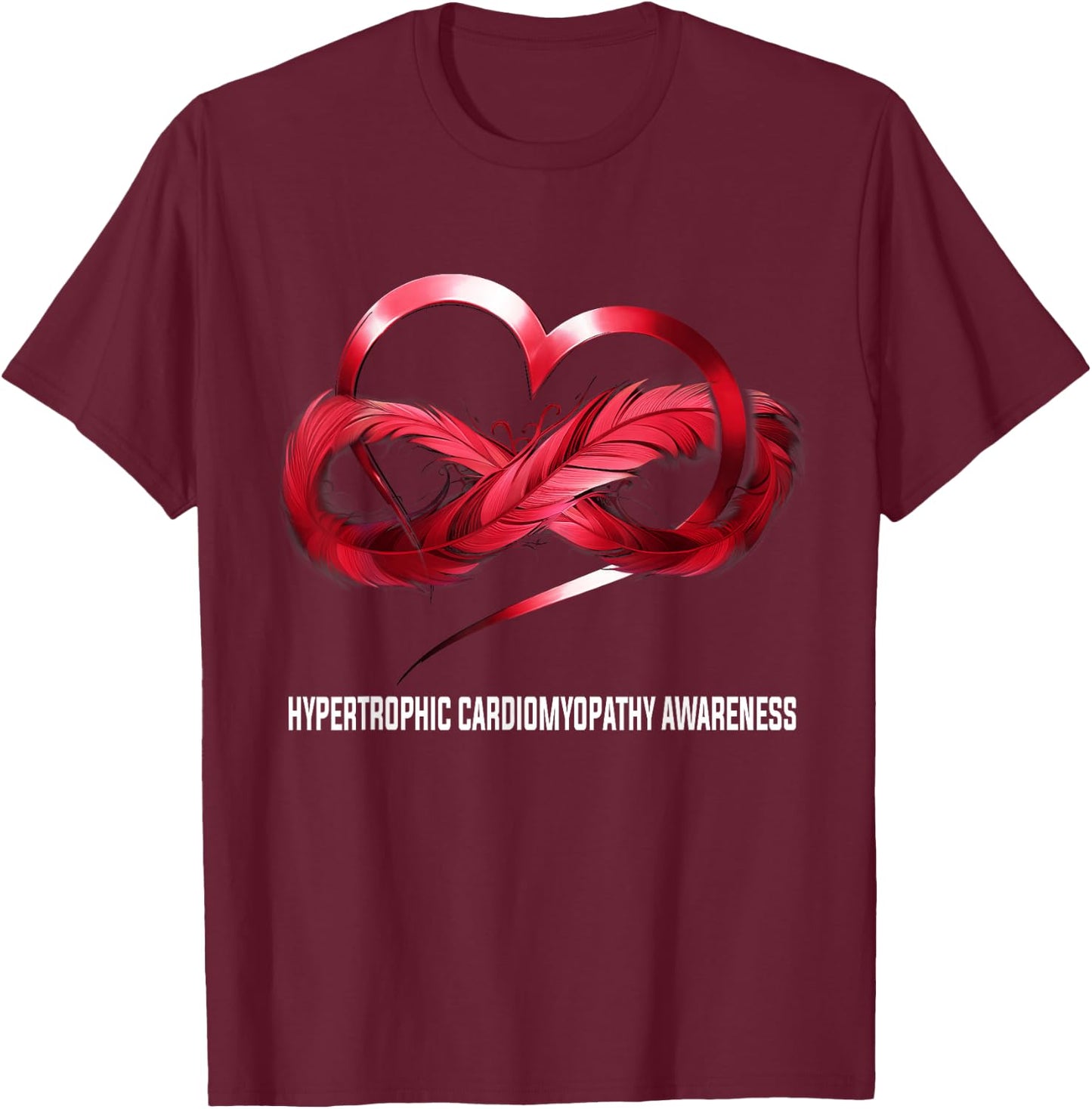 HCM Warrior Infinity Heart Hypertrophic Cardiomyopathy Awareness - Women's X-Small Black Short Sleeve T-Shirt - T-Shirt | Maroon