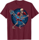 Lacrosse Sports Lover Halloween Lacrosse Player Skeleton T-Shirt - T-Shirt | Maroon