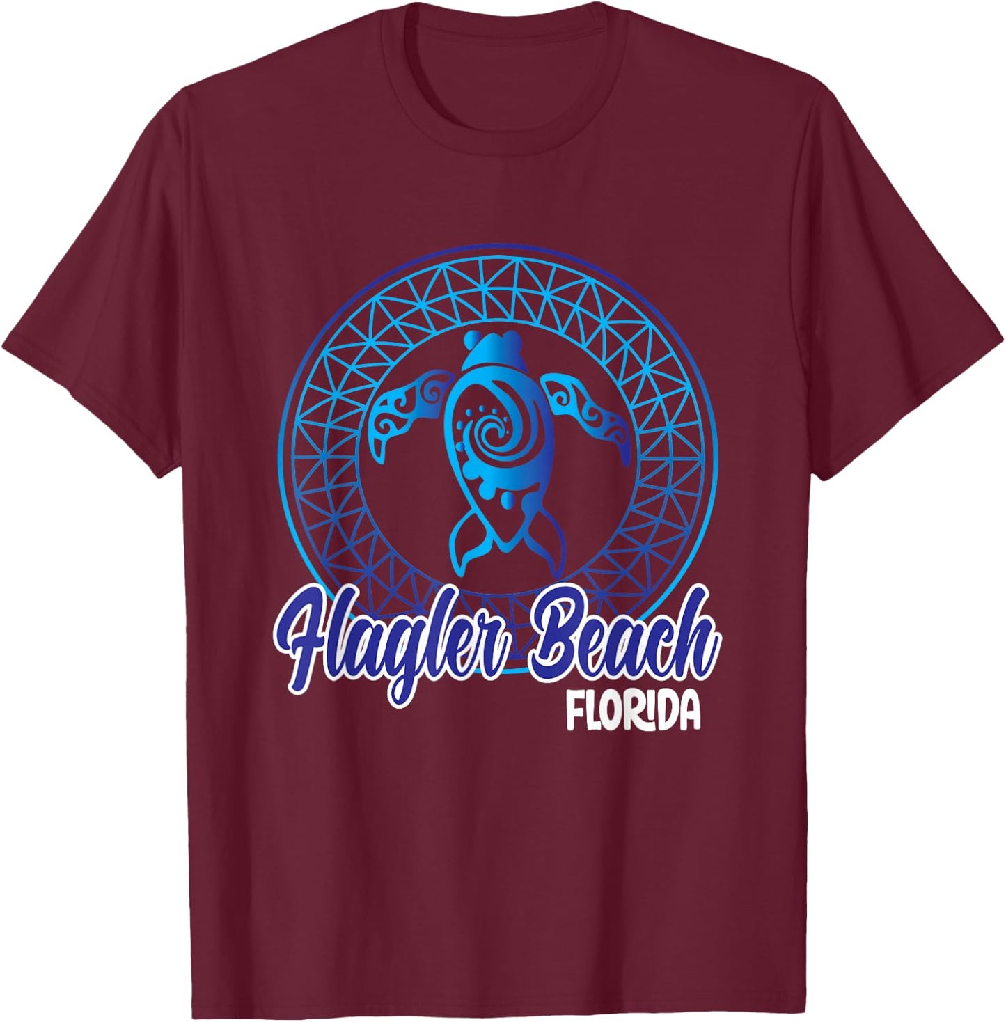 Flagler Beach Florida Souvenirs Save Sea Turtles Tribal T-Shirt - T-Shirt | Maroon