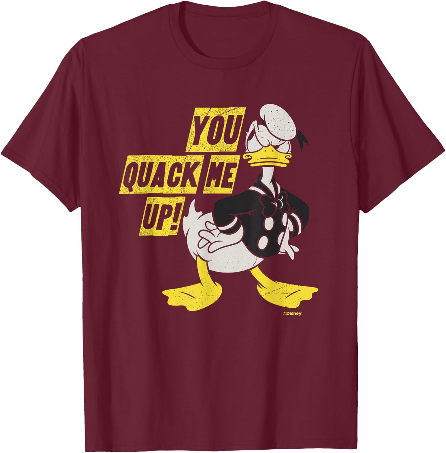 Disney Donald Duck You Quack Me Up Vintage Classics T-Shirt - T-Shirt | Maroon