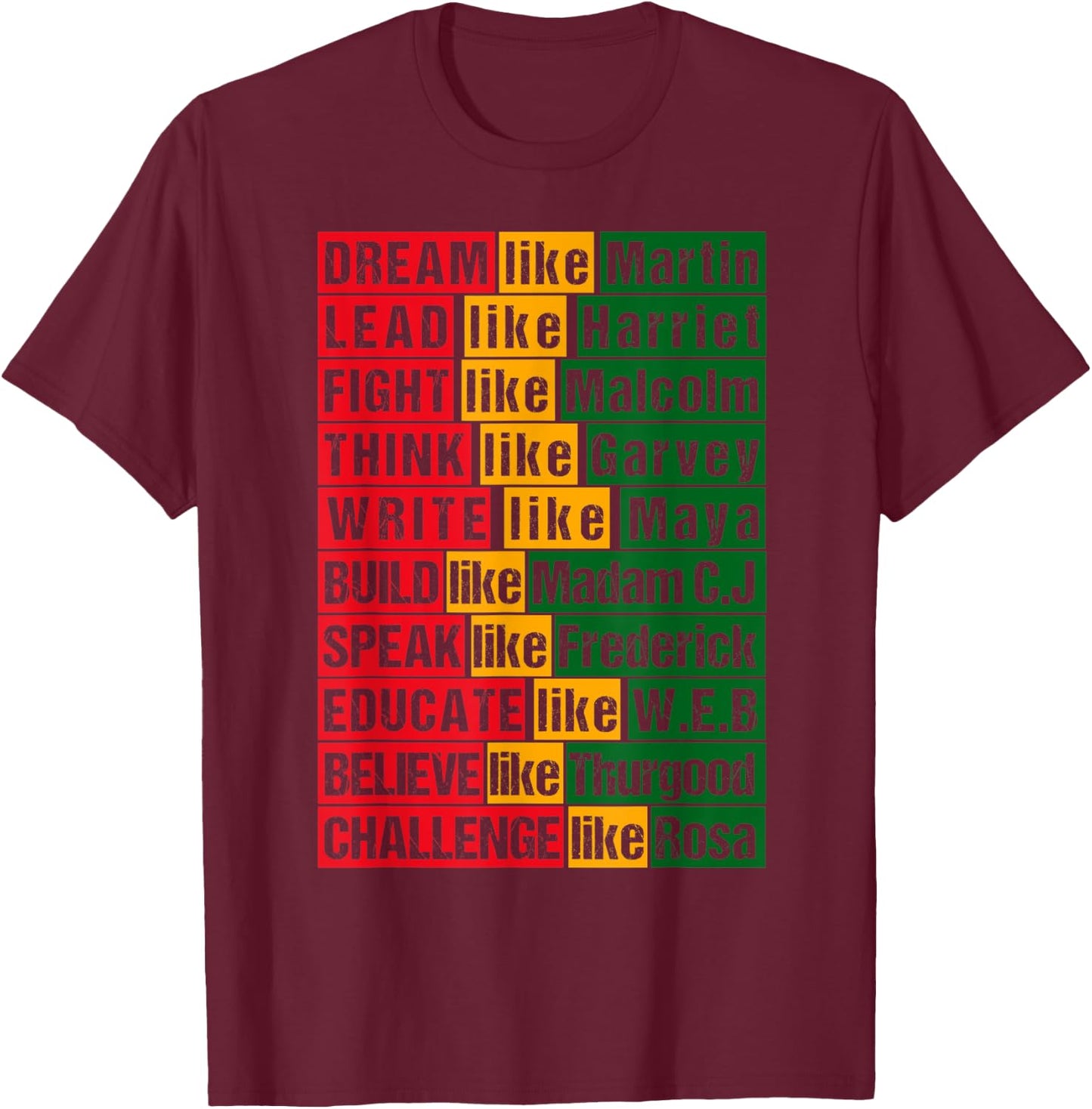 Black History Month African American T-Shirt - T-Shirt | Maroon