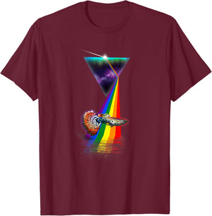 Vintage Retro Prism Guppy T-Shirt - T-Shirt | Maroon