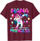 Grandma of the Birthday Princess Girl Dabbing Unicorn Nana T-Shirt - T-Shirt | Maroon