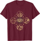 Four natural elements wind, fire, water and earth T-Shirt - T-Shirt | Maroon