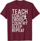 Teach Coach Cross Country Sleep Repeat Gifts XC Running Men T-Shirt - T-Shirt | Maroon