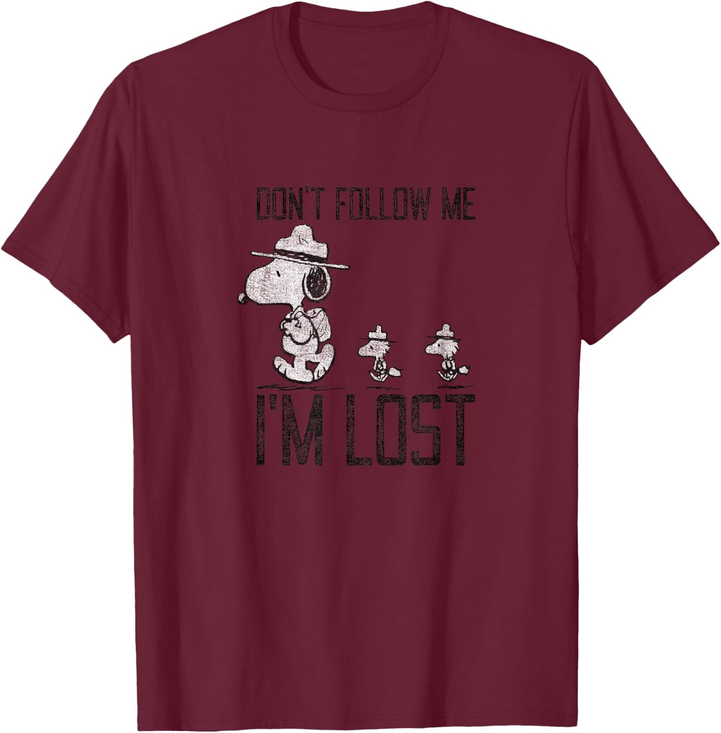 Peanuts - Snoopy Don't Follow Me Im Lost T-Shirt - T-Shirt | Maroon