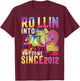 Roller Skating 12th Birthday Rollin Into 12 Awesome 2012 T-Shirt - T-Shirt | Maroon