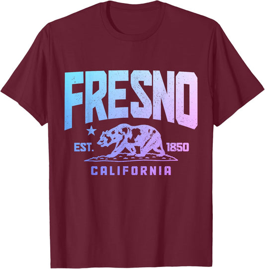 Fresno, California, California, 1850 Pride Vintage T-Shirt - T-Shirt | Maroon